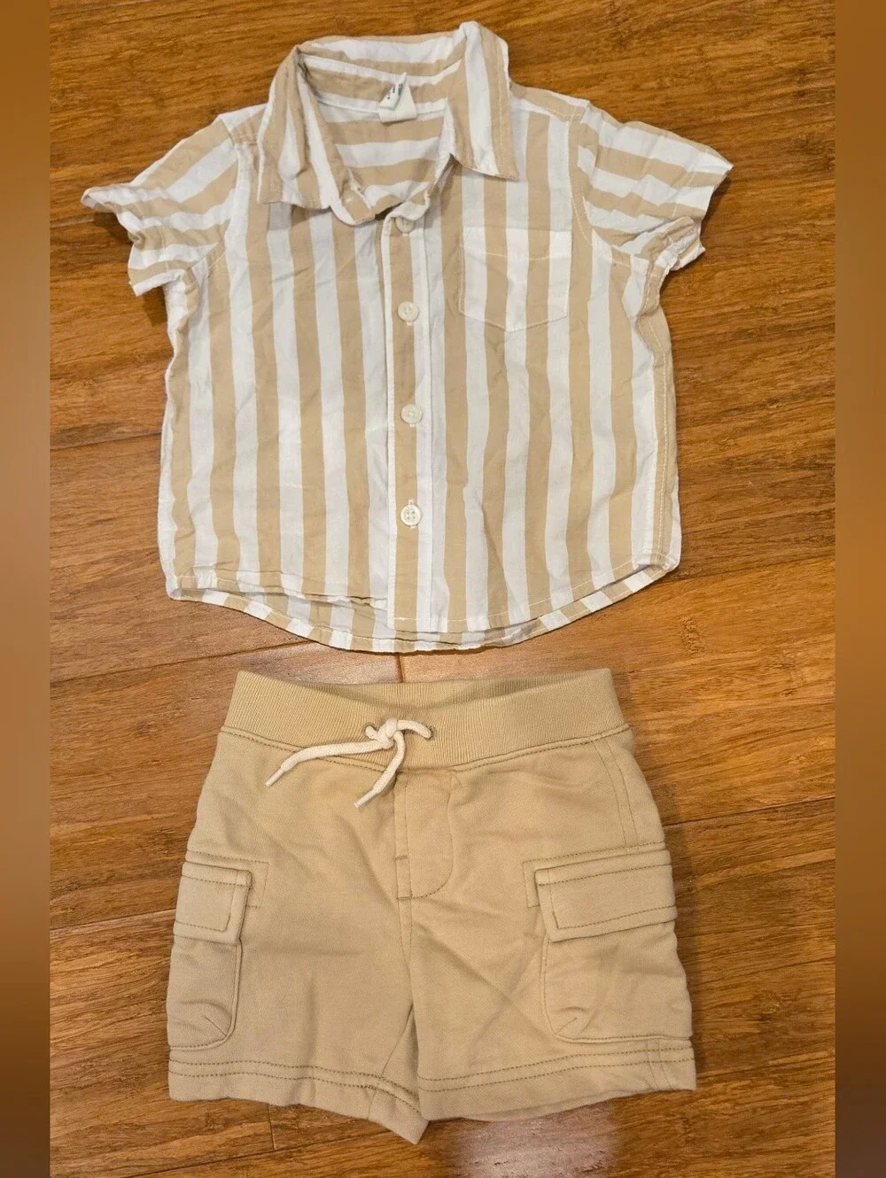 Gap Baby Short Sleeve Button Down Shirt & Cargo Shorts Matching Set